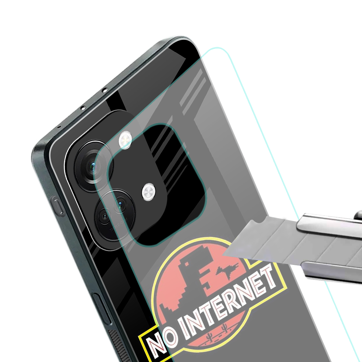 jurassic park no internet back phone cover | glass case for oneplus nord 3