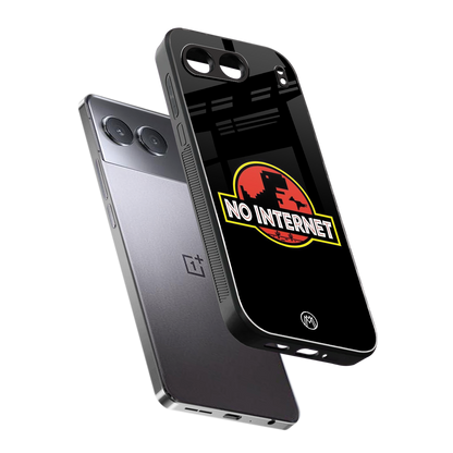 jurassic park no internet back phone cover | glass case for oneplus nord 4