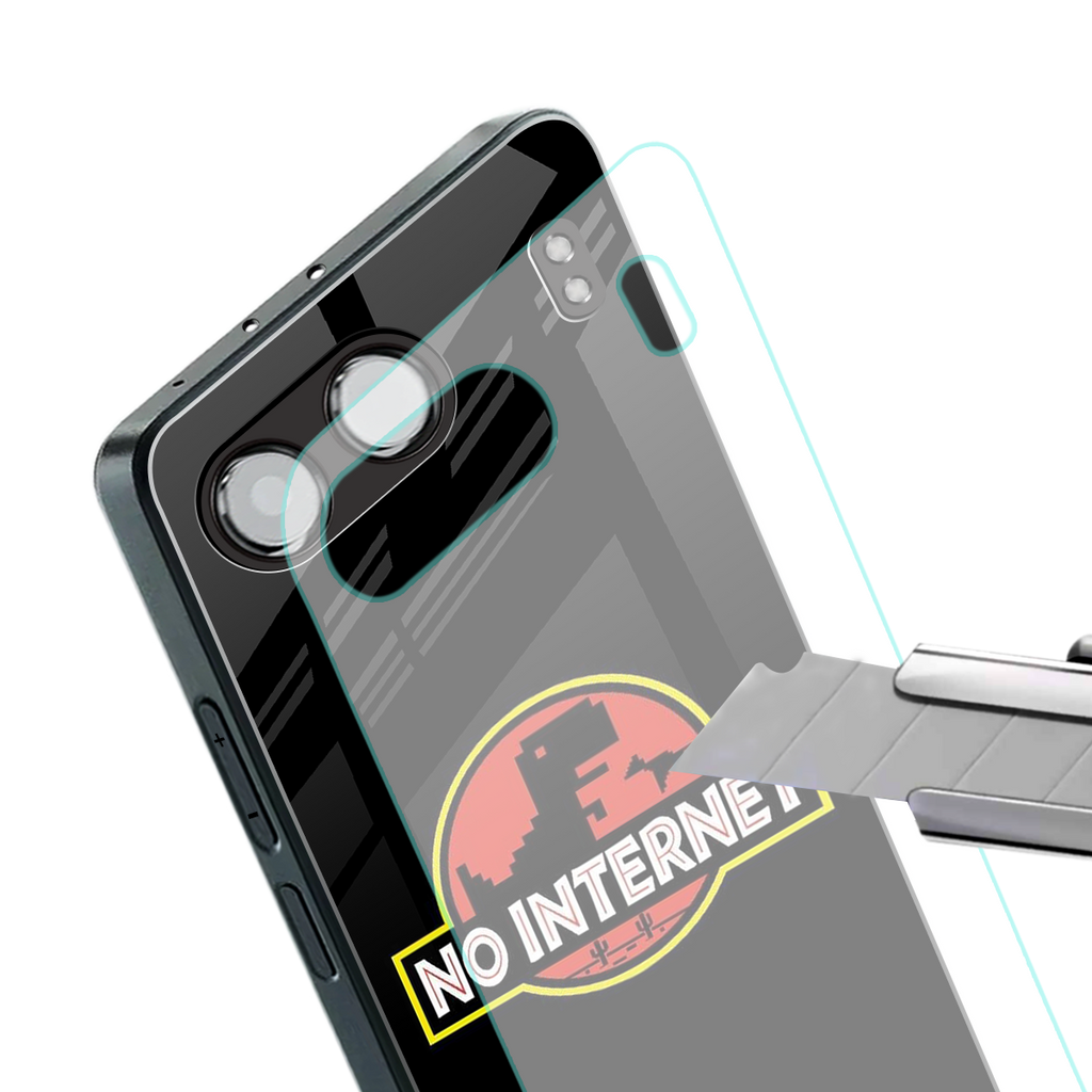 jurassic park no internet back phone cover | glass case for oneplus nord 4