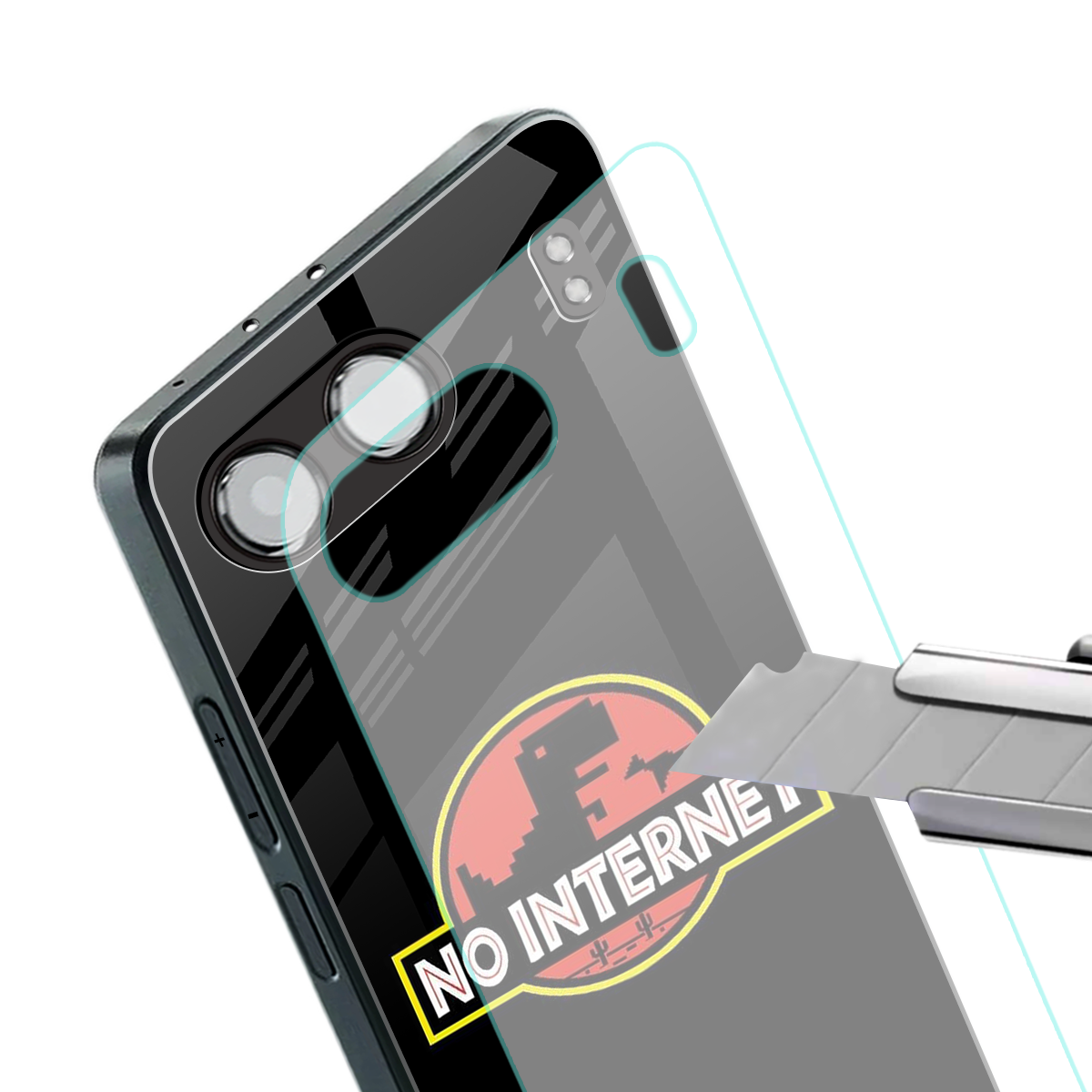 jurassic park no internet back phone cover | glass case for oneplus nord 4