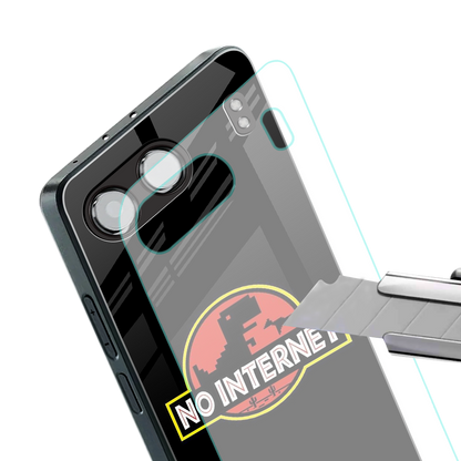 jurassic park no internet back phone cover | glass case for oneplus nord 4