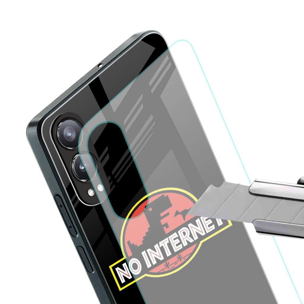 jurassic park no internet back phone cover | glass case for oneplus nord ce 4 lite
