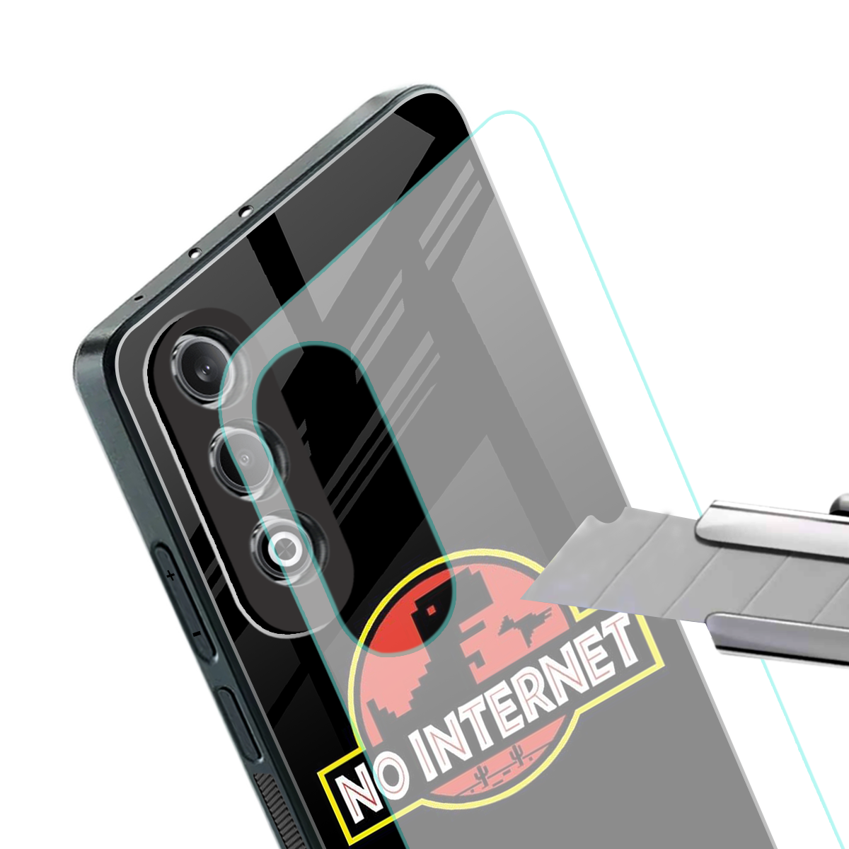 jurassic park no internet back phone cover | glass case for oneplus nord ce 4