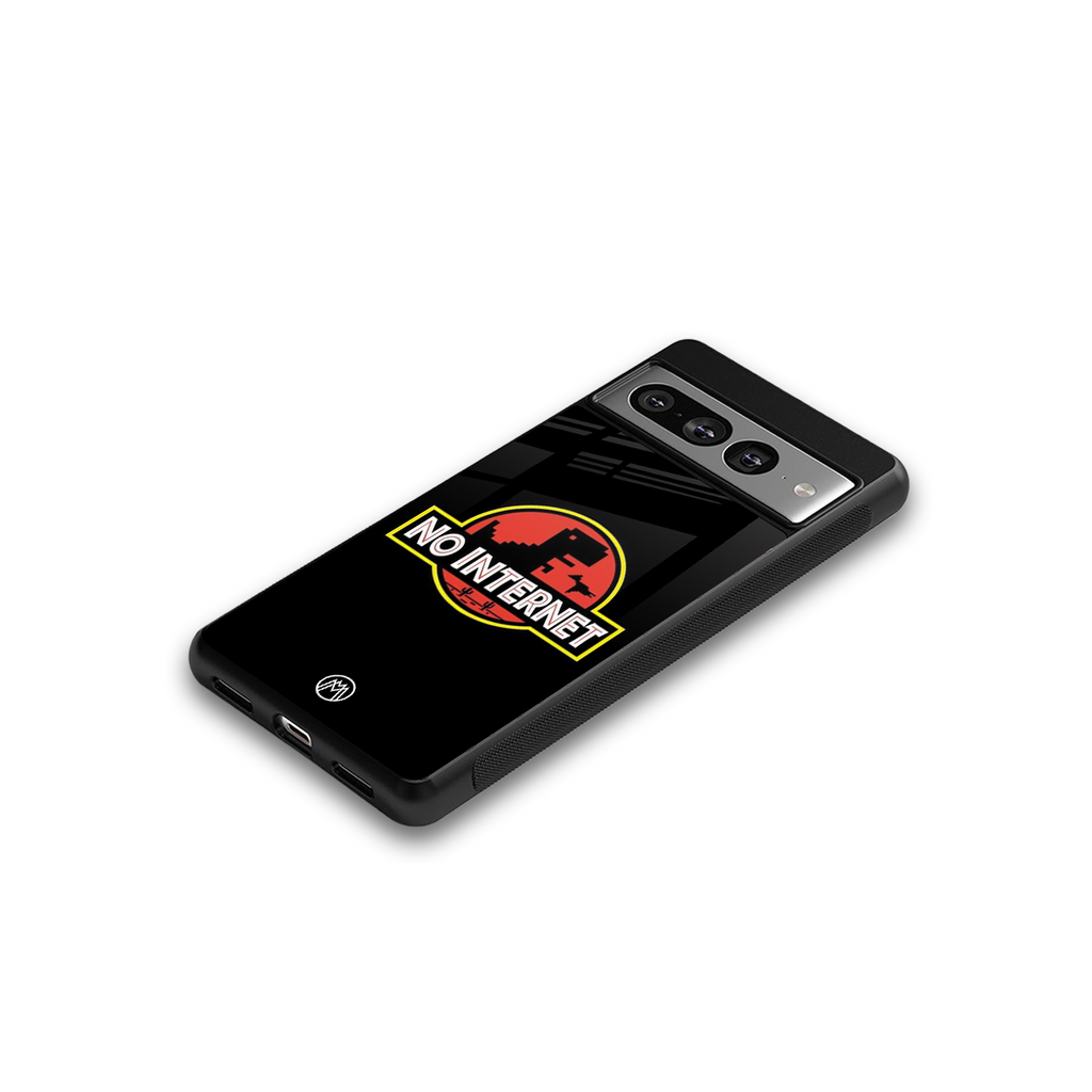 jurassic park no internet back phone cover | glass case for google pixel 7 pro
