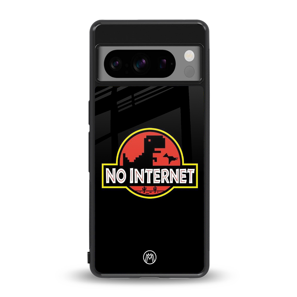 jurassic park no internet back phone cover | glass case for google pixel 8 pro