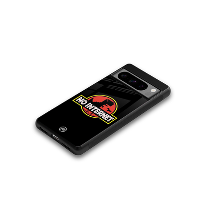 jurassic park no internet back phone cover | glass case for google pixel 8 pro