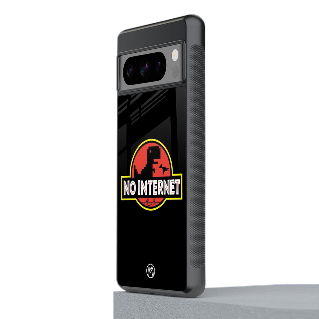 jurassic park no internet back phone cover | glass case for google pixel 8 pro