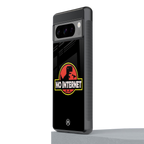 jurassic park no internet back phone cover | glass case for google pixel 8 pro
