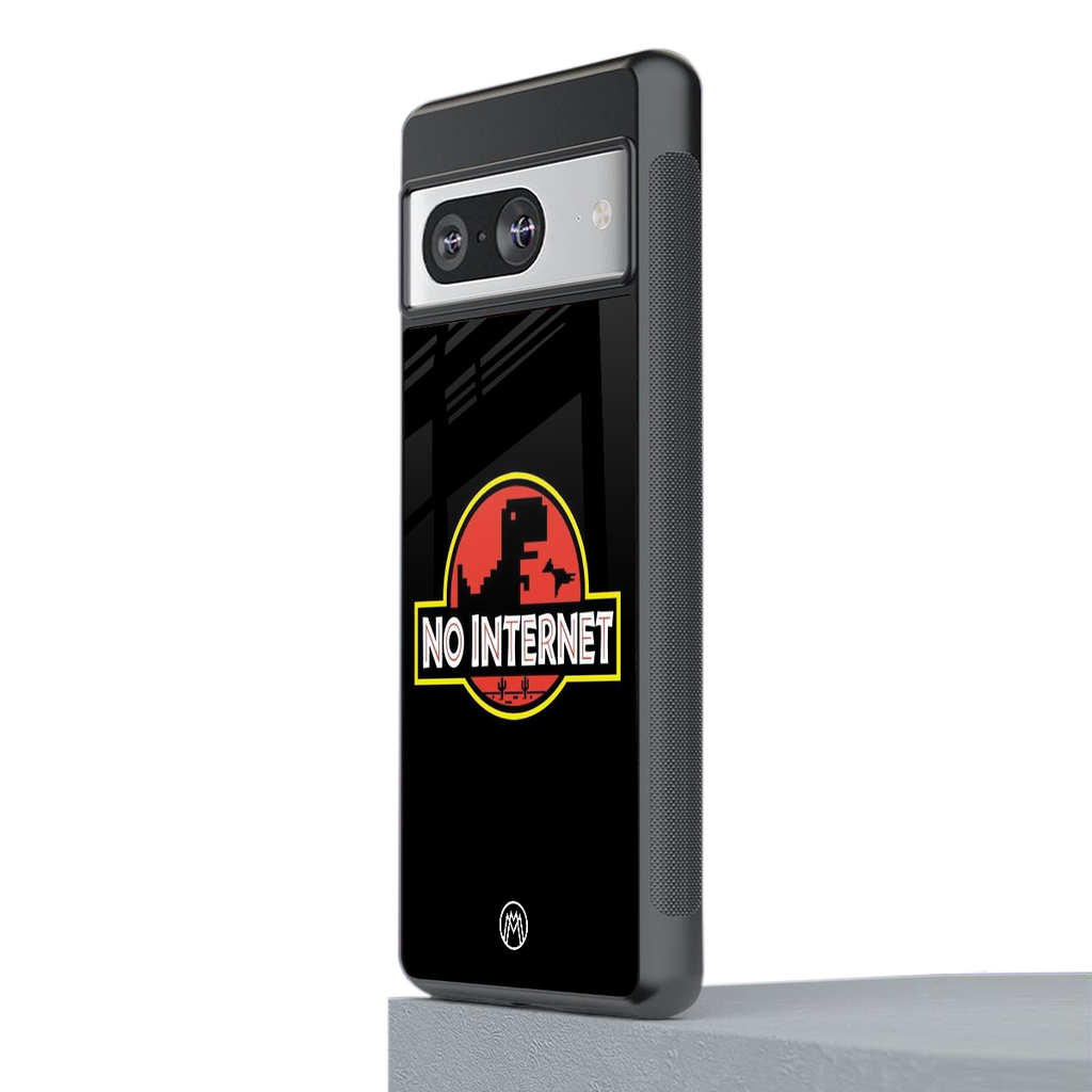 jurassic park no internet back phone cover | glass case for Google Pixel 8