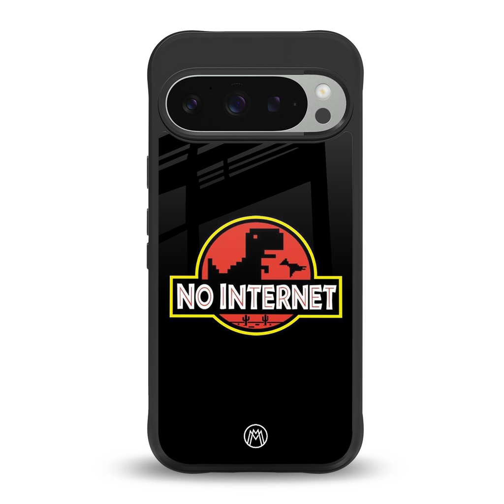 jurassic park no internet back phone cover | glass case for google pixel 9 pro