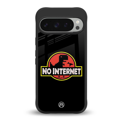 jurassic park no internet back phone cover | glass case for google pixel 9 pro xl
