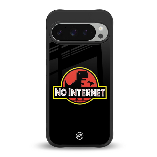 jurassic park no internet back phone cover | glass case for google pixel 9 pro xl