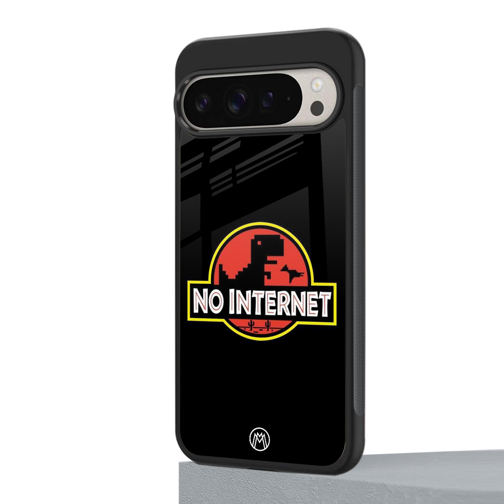 jurassic park no internet back phone cover | glass case for google pixel 9 pro