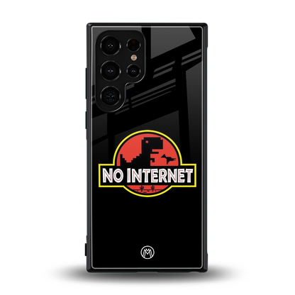 jurassic park no internet back phone cover | glass case for samsung galaxy s24 ultra