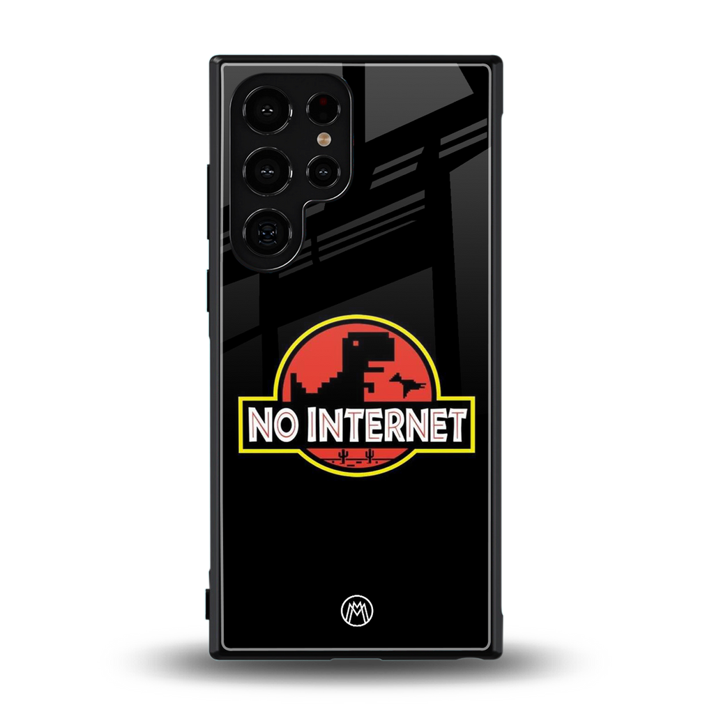 jurassic park no internet back phone cover | glass case for samsung galaxy s23 ultra