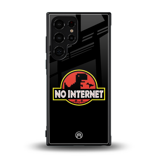 jurassic park no internet back phone cover | glass case for samsung galaxy s23 ultra
