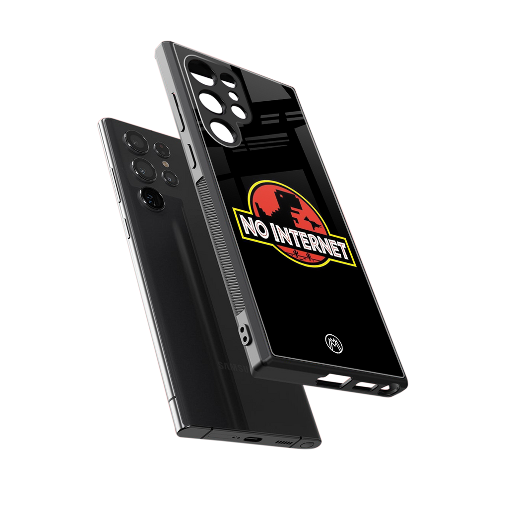 jurassic park no internet back phone cover | glass case for samsung galaxy s23 ultra