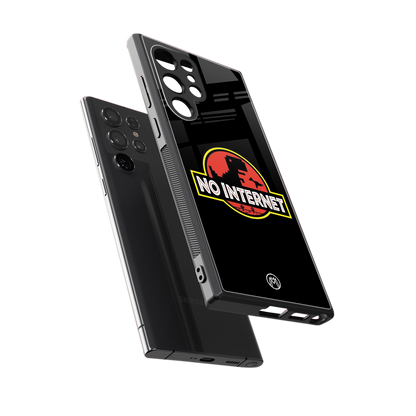 jurassic park no internet back phone cover | glass case for samsung galaxy s23 ultra
