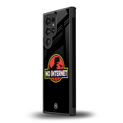 jurassic park no internet back phone cover | glass case for samsung galaxy s24 ultra
