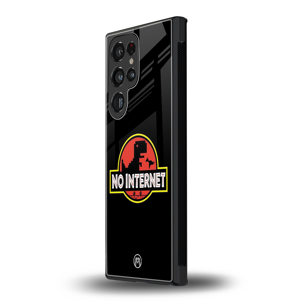jurassic park no internet back phone cover | glass case for samsung galaxy s23 ultra
