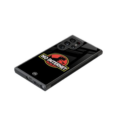 jurassic park no internet back phone cover | glass case for samsung galaxy s24 ultra