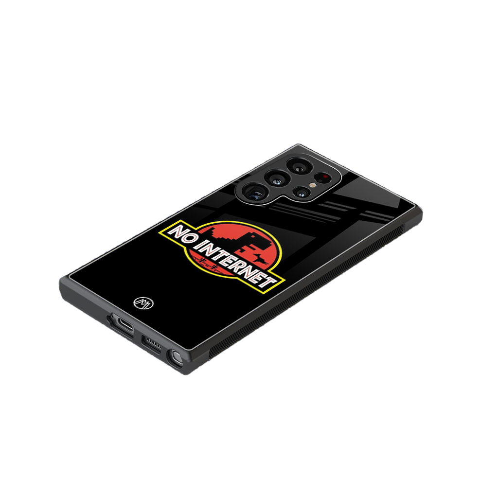jurassic park no internet back phone cover | glass case for samsung galaxy s23 ultra