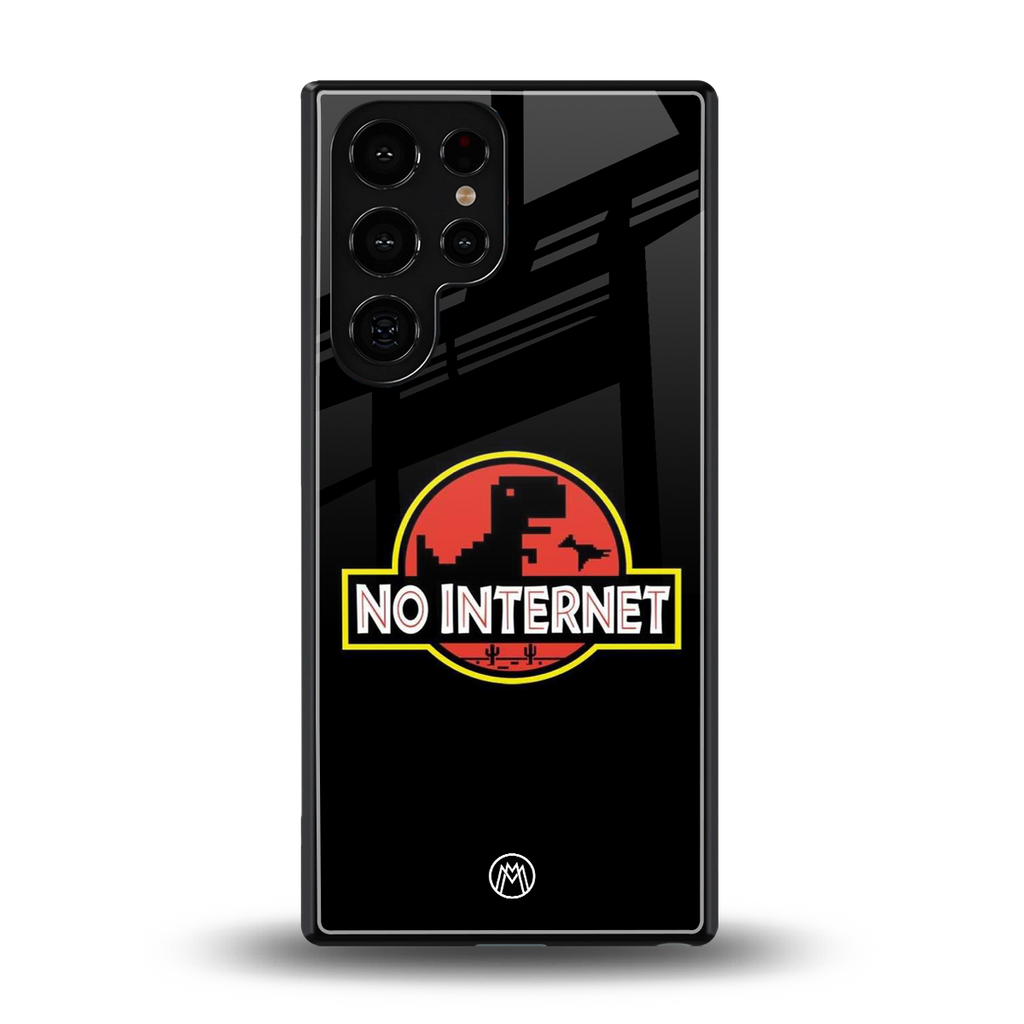 jurassic park no internet back phone cover | glass case for samsung galaxy s25 ultra
