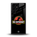 jurassic park no internet back phone cover | glass case for samsung galaxy s25 ultra
