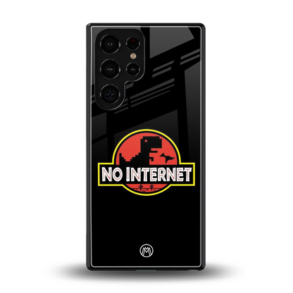 jurassic park no internet back phone cover | glass case for samsung galaxy s25 ultra