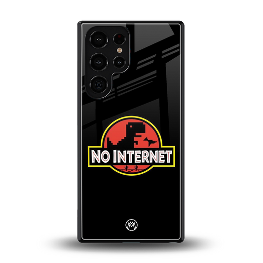 jurassic park no internet back phone cover | glass case for samsung galaxy s25 ultra