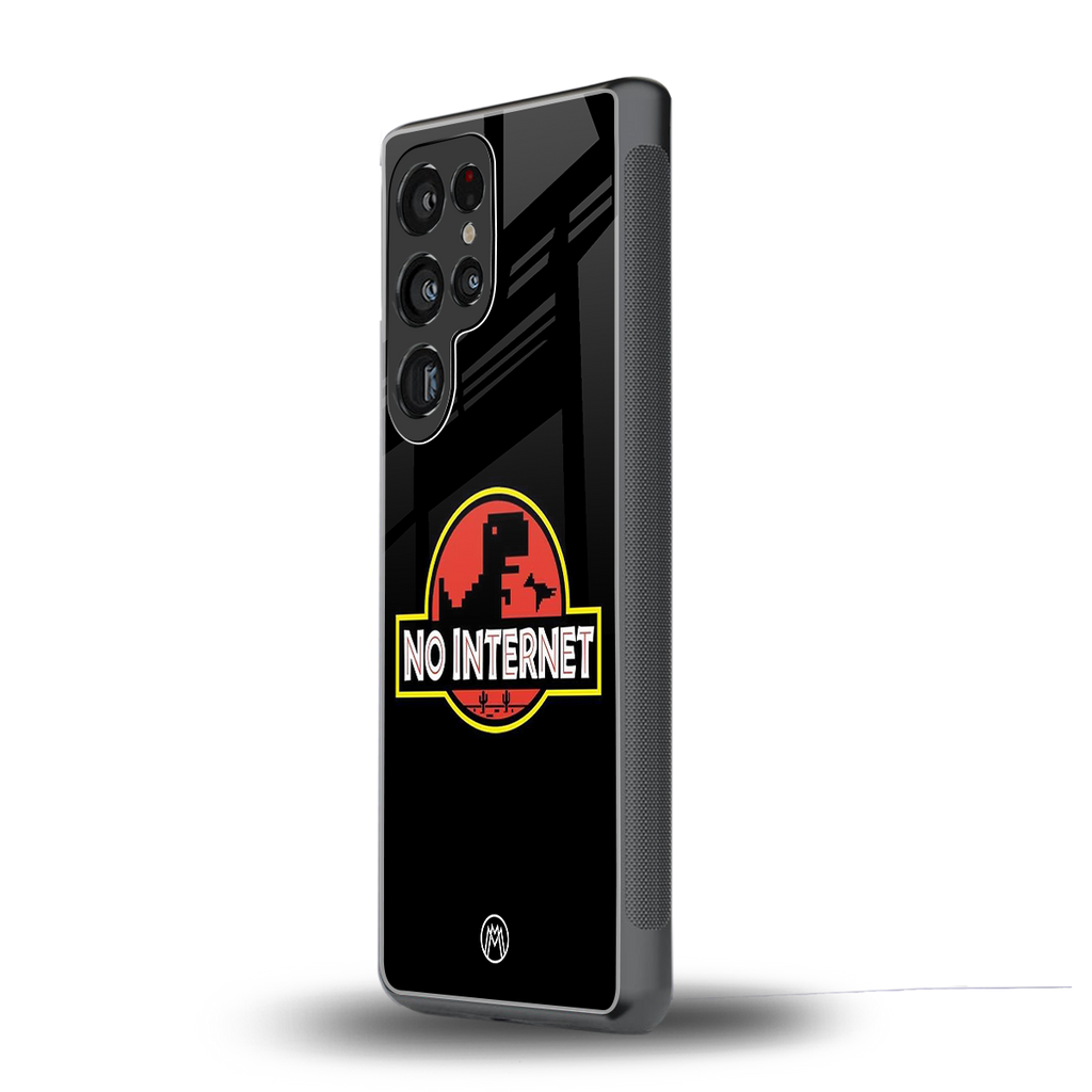jurassic park no internet back phone cover | glass case for samsung galaxy s25 ultra