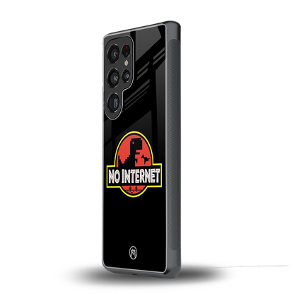 jurassic park no internet back phone cover | glass case for samsung galaxy s25 ultra