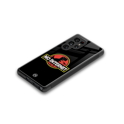 jurassic park no internet back phone cover | glass case for samsung galaxy s25 ultra