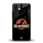 jurassic park no internet back phone cover | glass case for samsung galaxy s24 fe