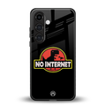 jurassic park no internet back phone cover | glass case for samsung galaxy s25 plus