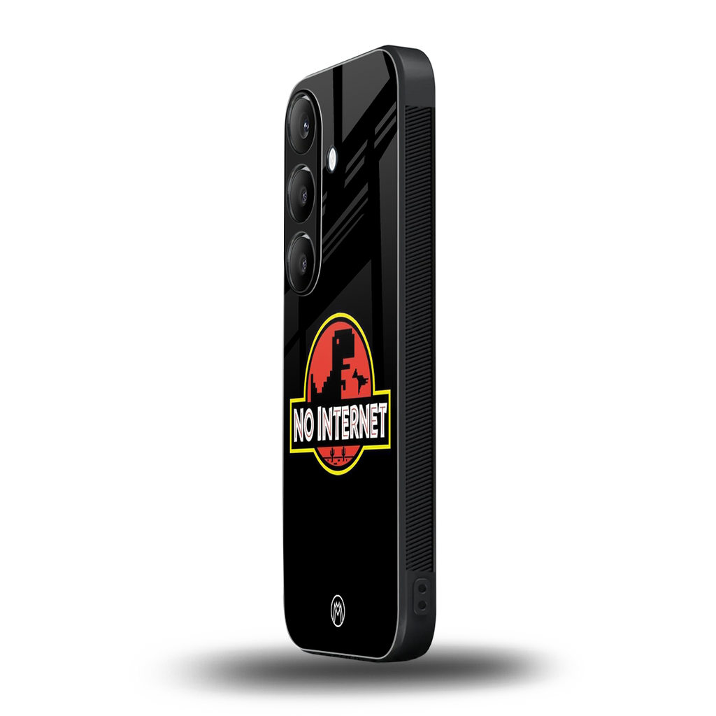 jurassic park no internet back phone cover | glass case for samsung galaxy s24 fe
