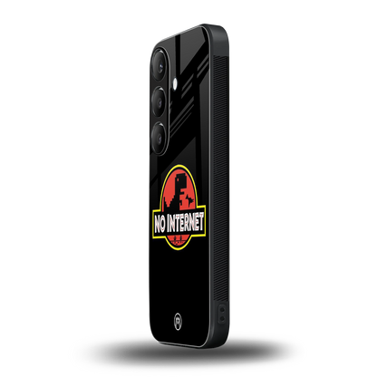 jurassic park no internet back phone cover | glass case for samsung galaxy s24 fe