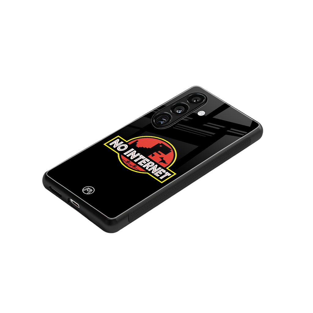 jurassic park no internet back phone cover | glass case for samsung galaxy s24