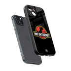 jurassic park no internet back phone cover | glass case for iphone 15