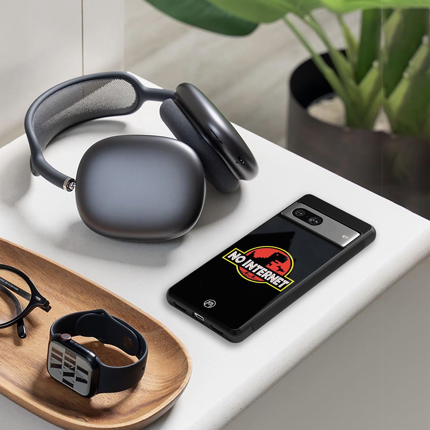 jurassic park no internet back phone cover | glass case for google pixel 9 pro xl