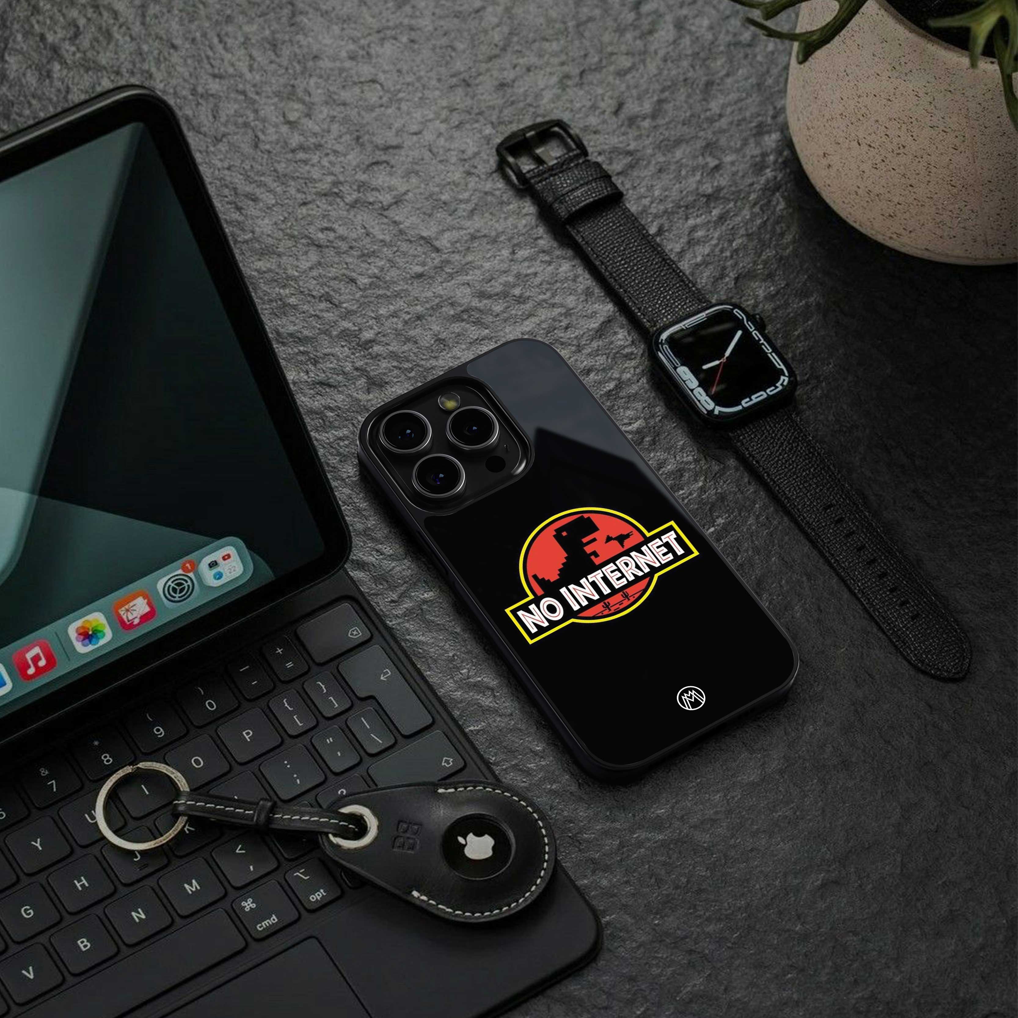 jurassic park no internet back phone cover | glass case for nothing phone 2