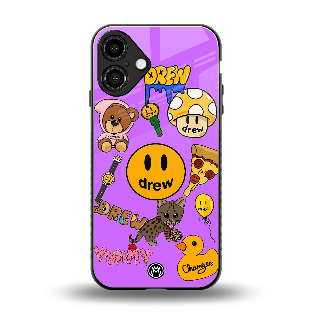 justin bieber back phone cover | glass case for iphone 16 plus