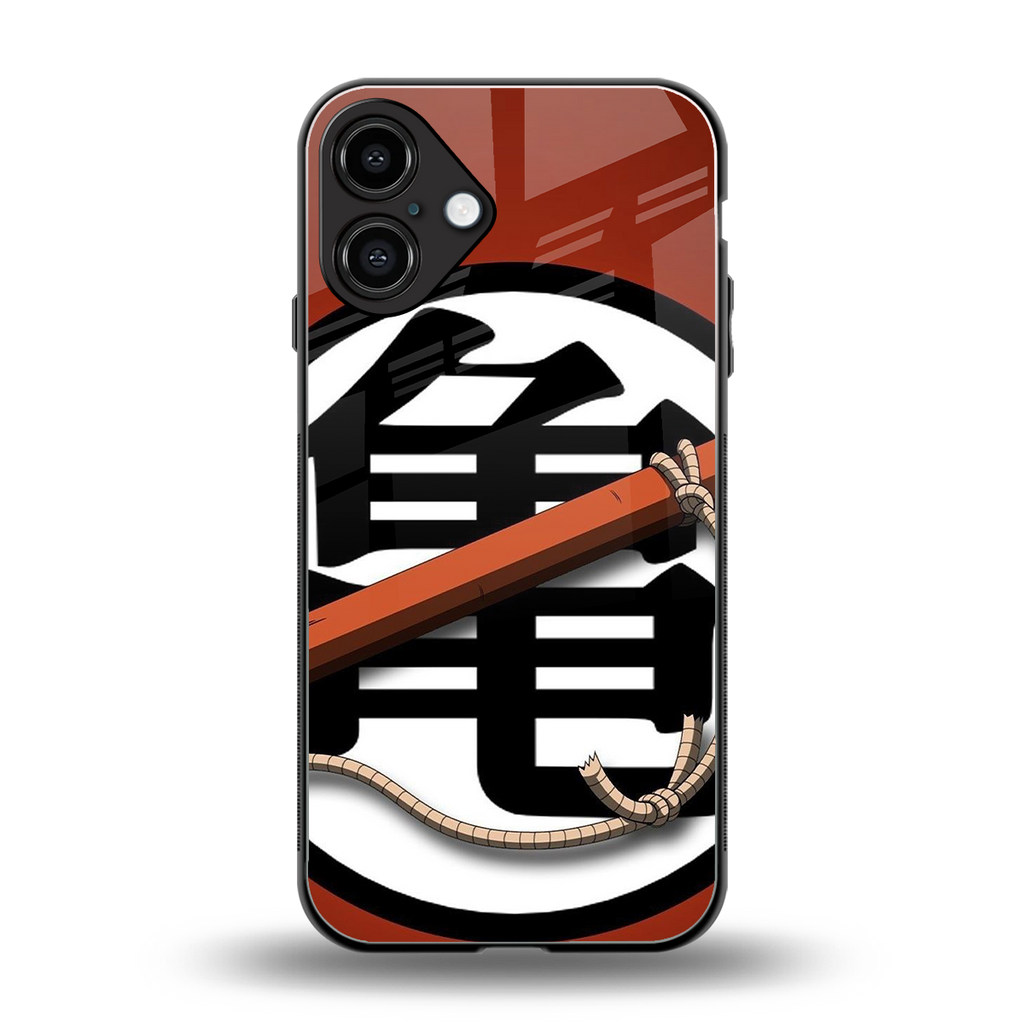 kakarot back phone cover | glass case for iphone 16 plus