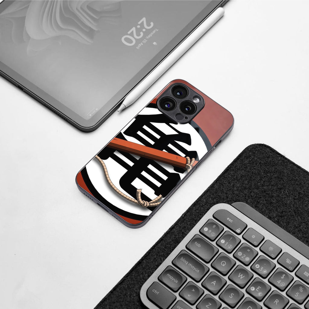 kakarot back phone cover | glass case for iphone 15 plus