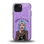 karma is a bitch back phone cover | glass case for iphone 13 mini