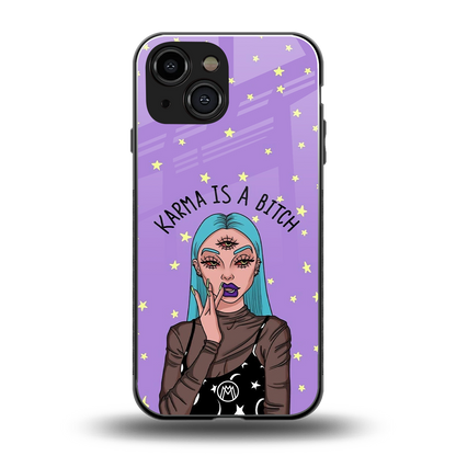 karma is a bitch back phone cover | glass case for iphone 13 mini
