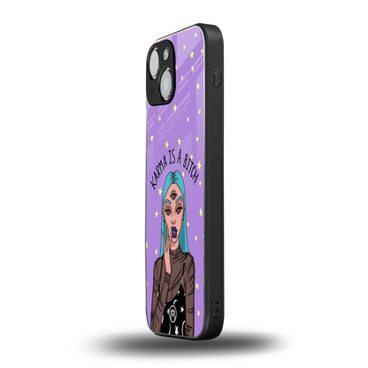 karma is a bitch back phone cover | glass case for iphone 13 mini