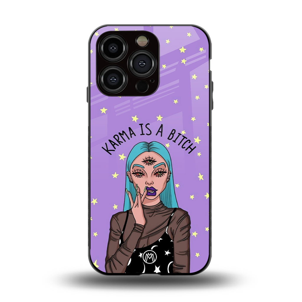 karma is a bitch back phone cover | glass case for iphone 13 pro