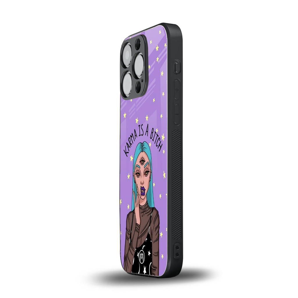 karma is a bitch back phone cover | glass case for iphone 13 pro