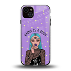 karma is a bitch back phone cover | glass case for iphone 15 plus